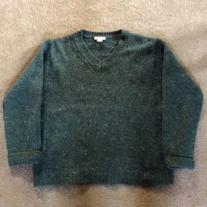 Ann Taylor wool V-Neck pullover sweater. Blue/green, 100% wool, size medium